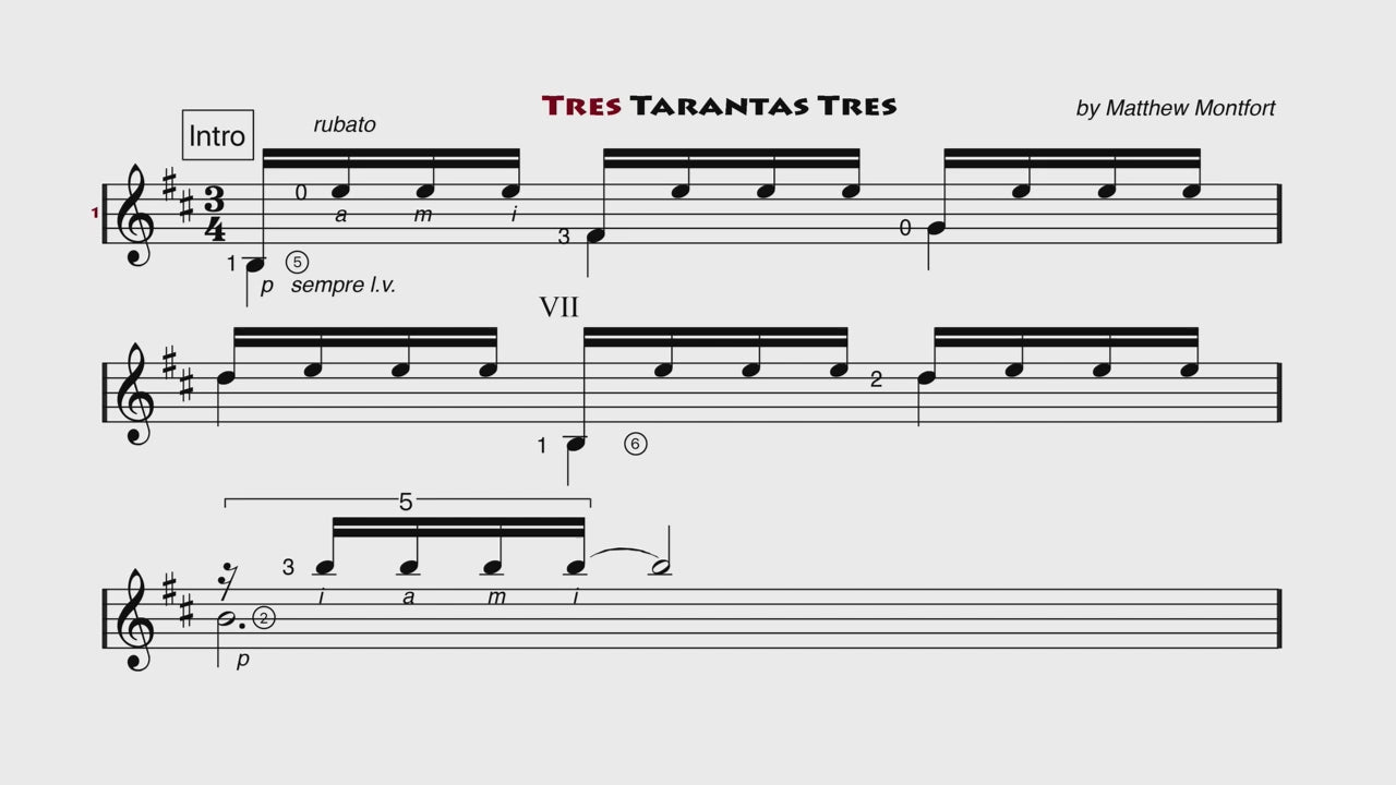 Tres Tarantas Tres Art Score by Matthew Montfort